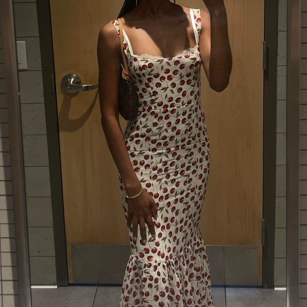 Reformation cherry print dress
